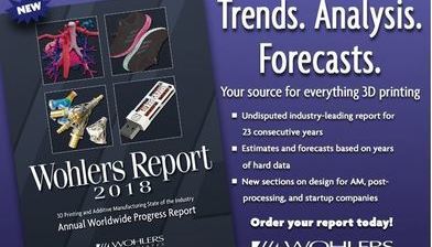 Wohlers Report 2018 발표 - 금속 3D프린터 80% 성장