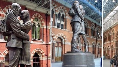 [3D프린터와 떠나는 테마여행 19탄] 만남의 장소(키스하는 연인), 런던의 St Pancras 역(驛) 